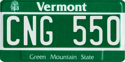 VT license plate CNG550