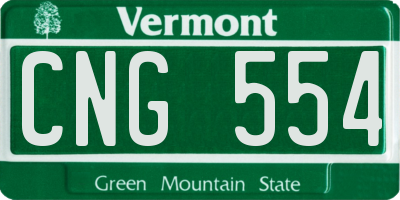 VT license plate CNG554