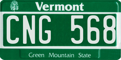 VT license plate CNG568