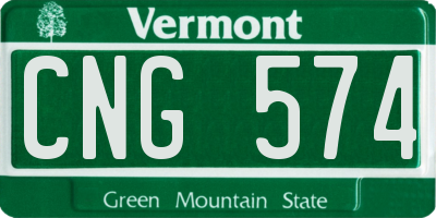 VT license plate CNG574