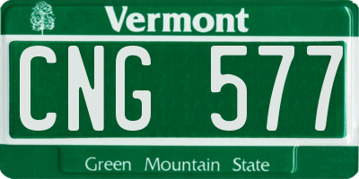 VT license plate CNG577