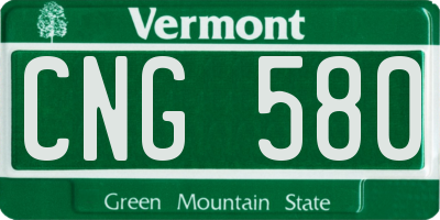 VT license plate CNG580