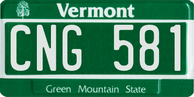 VT license plate CNG581