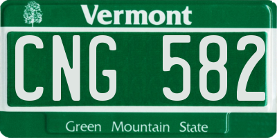 VT license plate CNG582