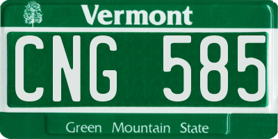 VT license plate CNG585