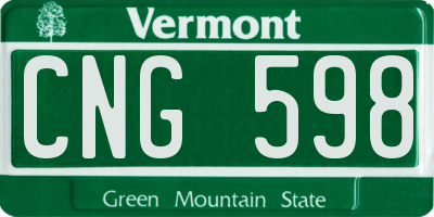 VT license plate CNG598