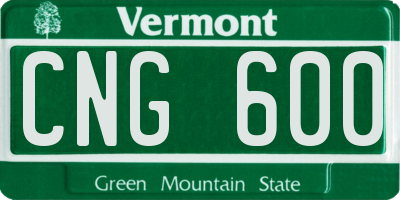 VT license plate CNG600
