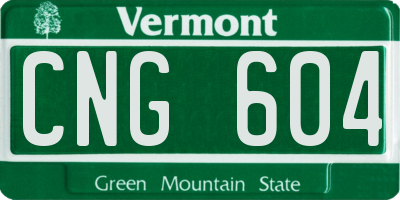VT license plate CNG604