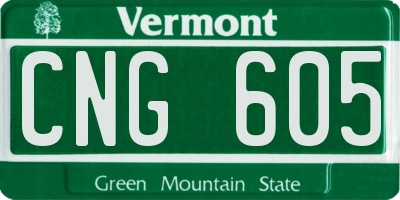 VT license plate CNG605