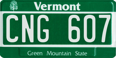 VT license plate CNG607