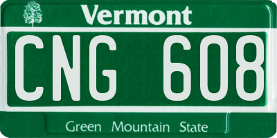 VT license plate CNG608