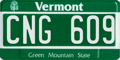 VT license plate CNG609