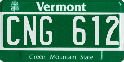 VT license plate CNG612
