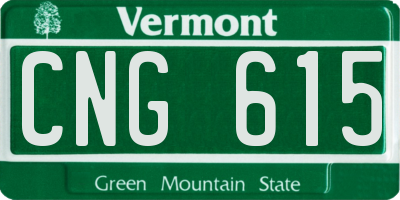 VT license plate CNG615
