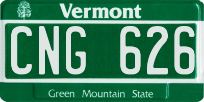 VT license plate CNG626
