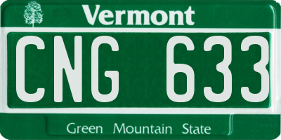 VT license plate CNG633