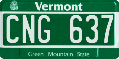 VT license plate CNG637