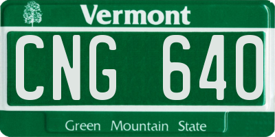 VT license plate CNG640