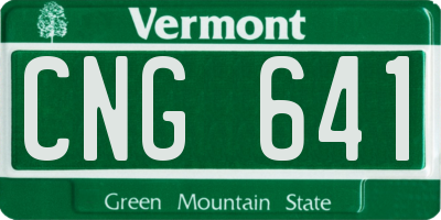 VT license plate CNG641