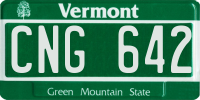 VT license plate CNG642