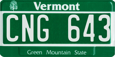 VT license plate CNG643