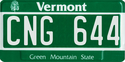 VT license plate CNG644