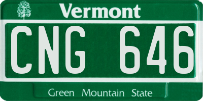 VT license plate CNG646