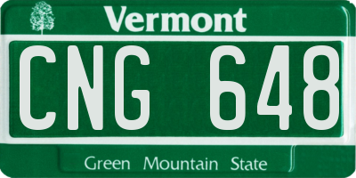VT license plate CNG648