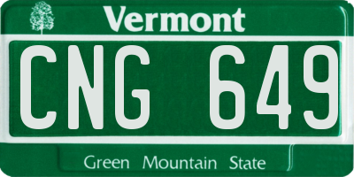 VT license plate CNG649