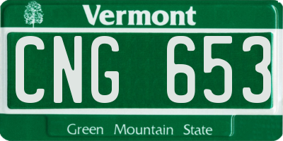 VT license plate CNG653