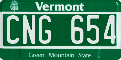 VT license plate CNG654