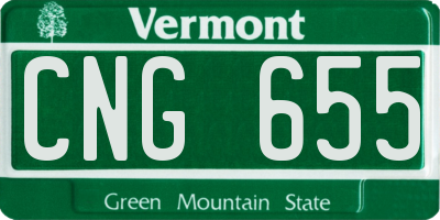 VT license plate CNG655