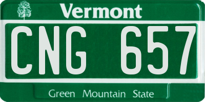 VT license plate CNG657