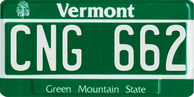 VT license plate CNG662