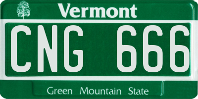 VT license plate CNG666