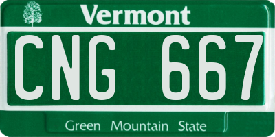VT license plate CNG667