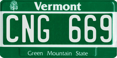 VT license plate CNG669