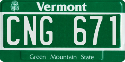 VT license plate CNG671