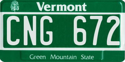 VT license plate CNG672