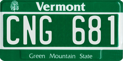VT license plate CNG681