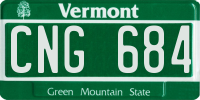 VT license plate CNG684
