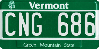 VT license plate CNG686