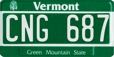 VT license plate CNG687