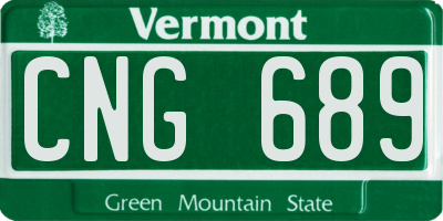 VT license plate CNG689