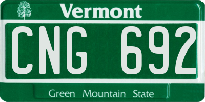 VT license plate CNG692