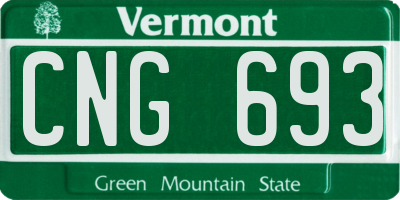 VT license plate CNG693