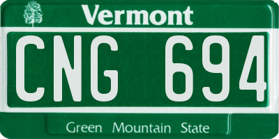 VT license plate CNG694