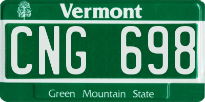 VT license plate CNG698