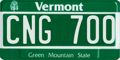 VT license plate CNG700