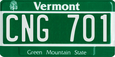 VT license plate CNG701